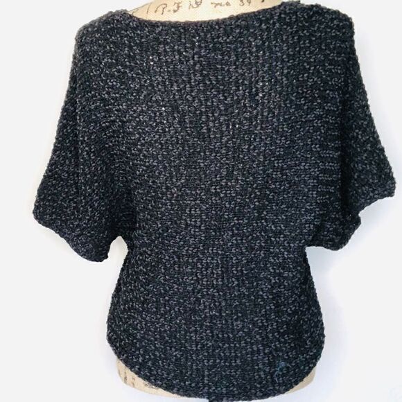 PROJECT Short Sleeve Scoop Neck Knit Sweater, Charcoal Gray - Picture 4 of 12